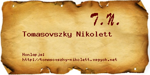 Tomasovszky Nikolett névjegykártya