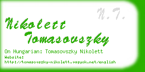 nikolett tomasovszky business card